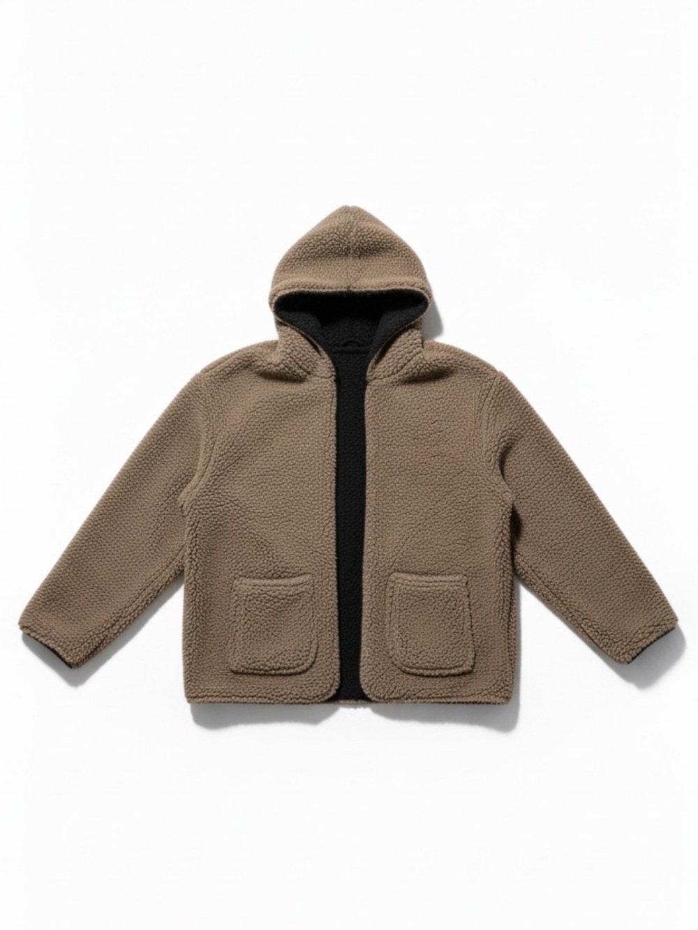 Reversible Sherpa Hooded Jacket – Size Large